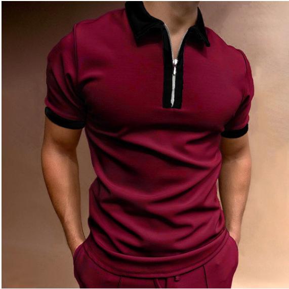 

Spring and Summer Men s Patchwork T-shirt, Men s Youth Sports Fashion Short Sleeved Polo Shirt XXXXXL білий