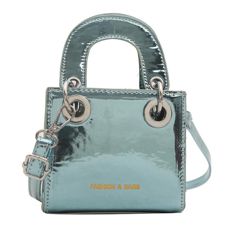 Stylish Kids Crossbody Bag Fashionable Shiny Pu Leather Small Square Bag For Boys Girls