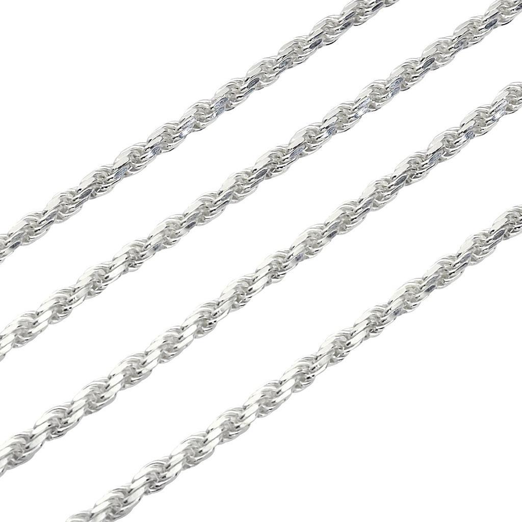 Sears Cut French Chain Silver 50cm Necklace, 925, 3.3mm Wide,