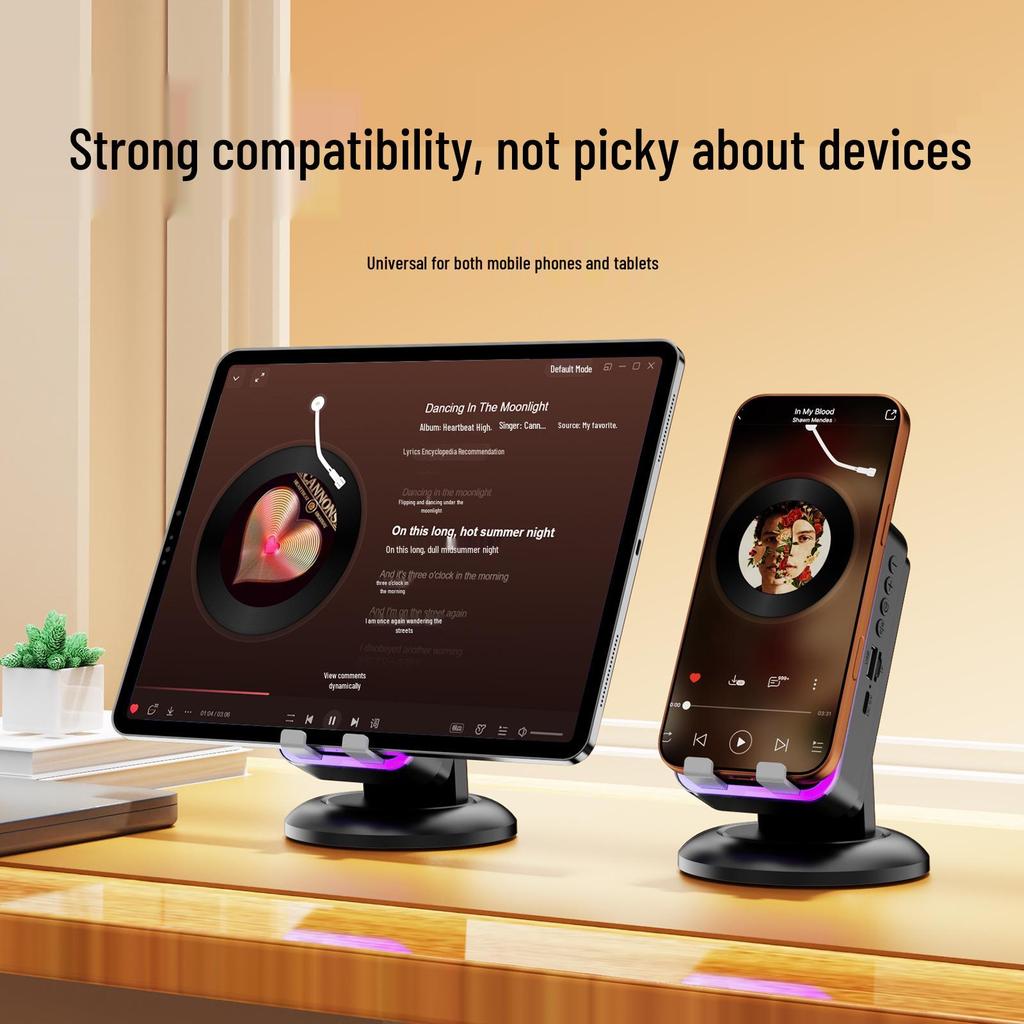3-in-1 RGB Wireless Charging Stand with Bluetooth Speaker & Phone Holder
