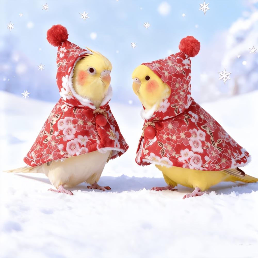 Warm Cockatiel Outing Coat Breathable Parrot Cape Cloak Winter Parrot Cloak Tiger Skin Parrot