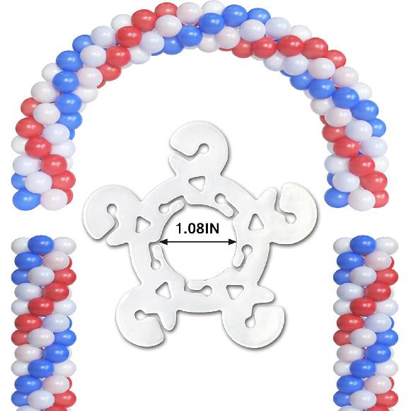 80 Balloon Clips and 100 Dots Glue Points and a Tie, Connector, for wedding, parties, etc. Arch tool