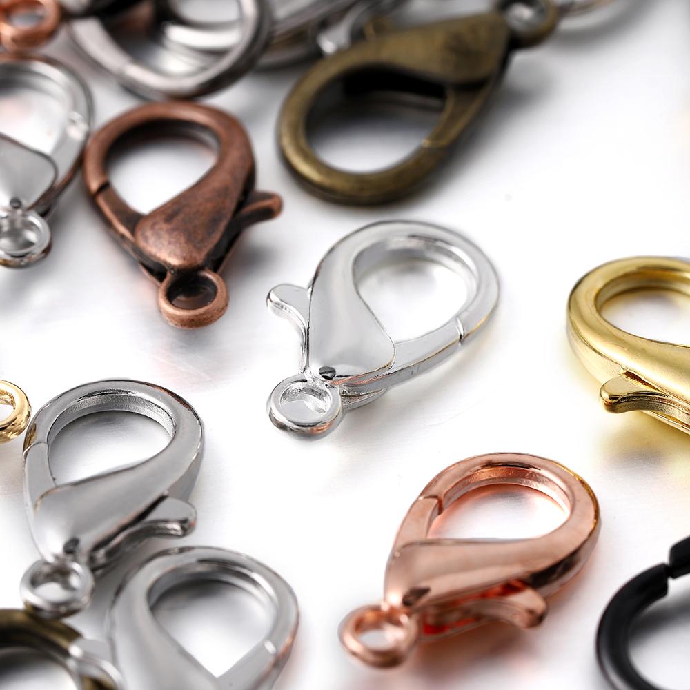 100pcs/lot Lobster Clasps For Bracelets Necklaces DIY Hooks Chain Closure Accessories For Jewelry Making Findings