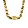 Hip Hop Hipster Titanium Steel Cuban Chain Personalized 18K Gold Double D Necklace Non-Fading Bracelet Jewelry Earrings