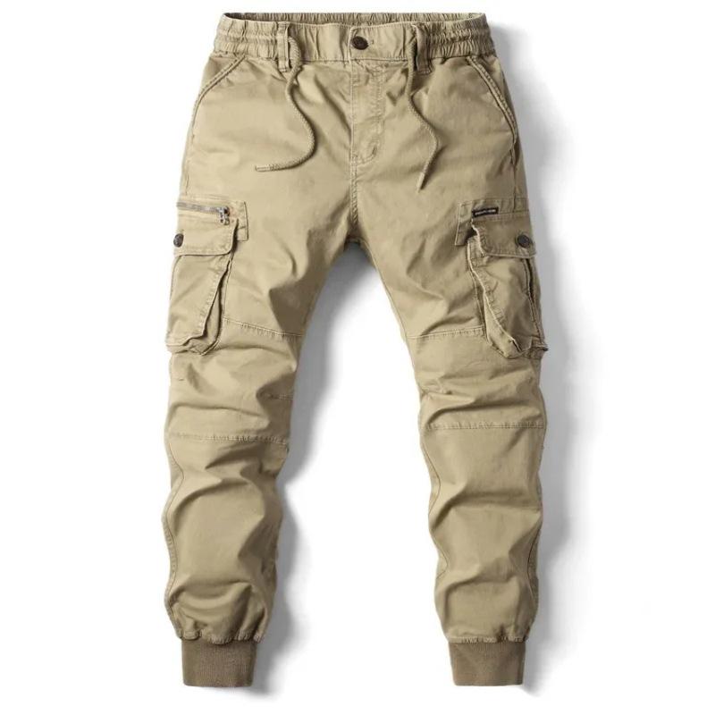Men's European & American Style Elastic Waist Cargo Jogger Pants - Autumn/Winter Collection