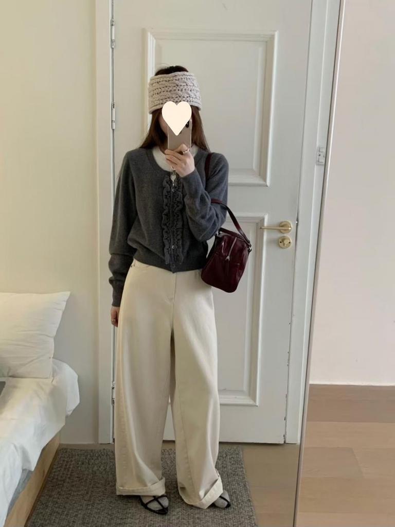 Korean Autumn Style Color-Block Omelet Egg Roll Sweater