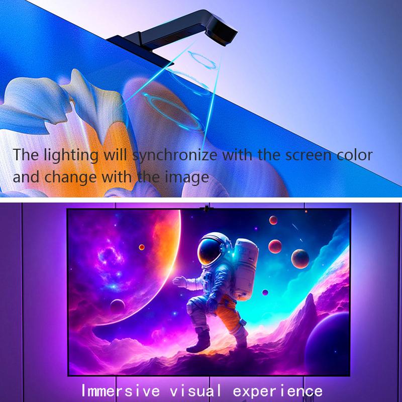 PC/TV SYNC Backlight USB RGBIC LED Strip Flexible Lamp Tape with Color Capture Sensor Bluetooth APP Music SYNC for Rome Decor