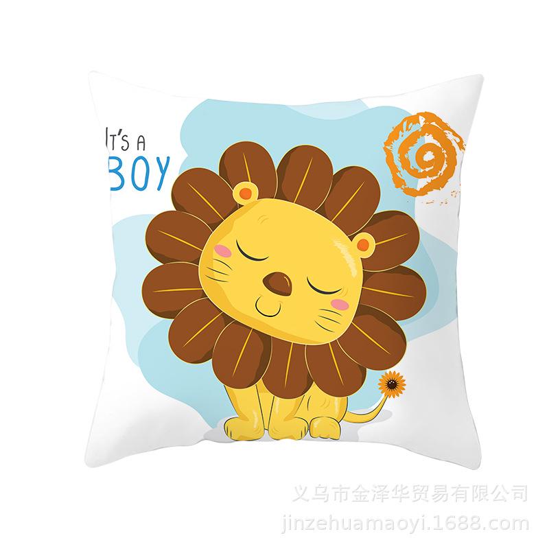 Cute Animal Cartoon Print Pillow Cover Shopee Home Supplies Car Sofa Cushion Cover