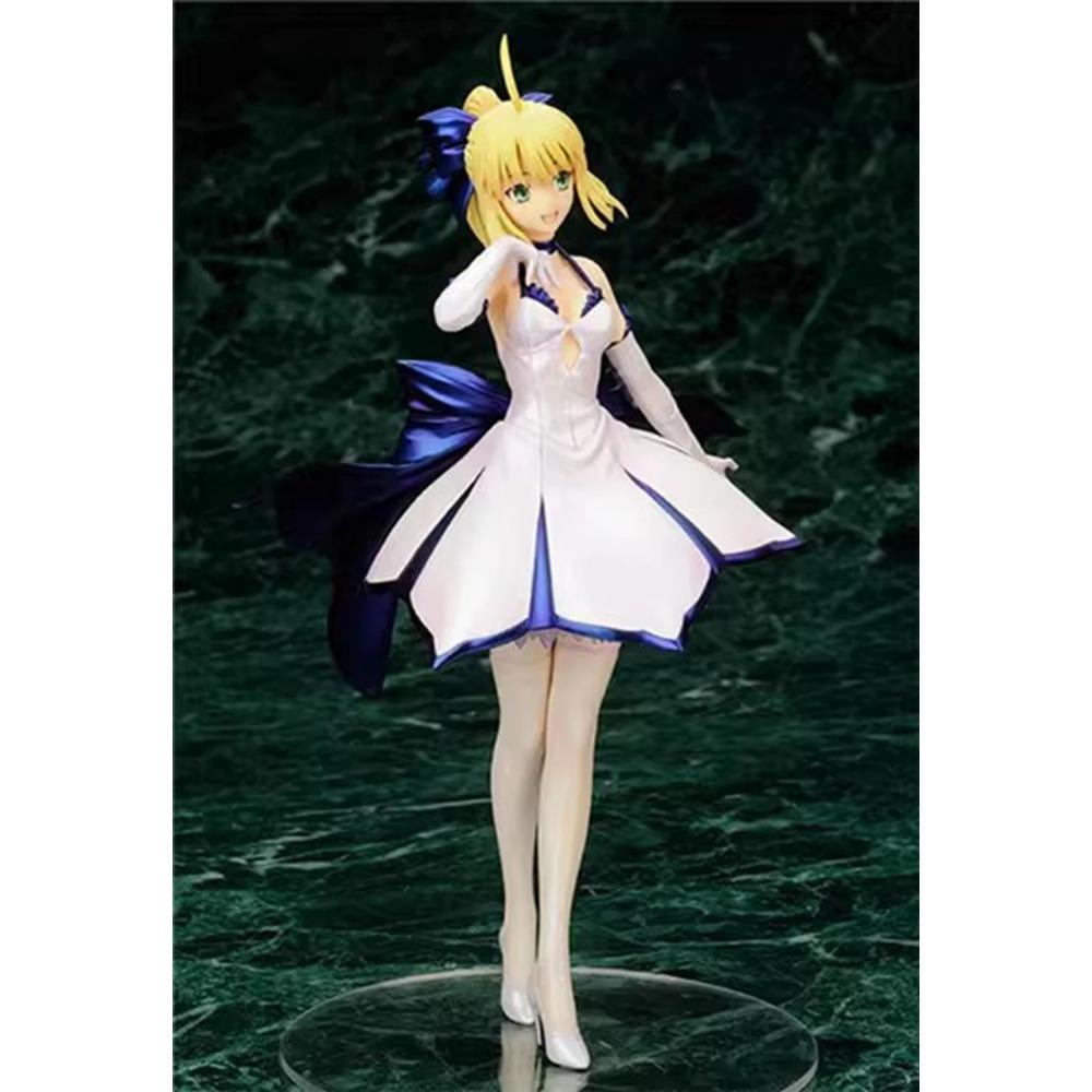 24CM Anime Fate/Stay Night Unlimited Blade Works Altria Pendragon Saber Figur Typ Hochzeitskleid Ver 1/7 Modell Spielzeug Puppenfigur