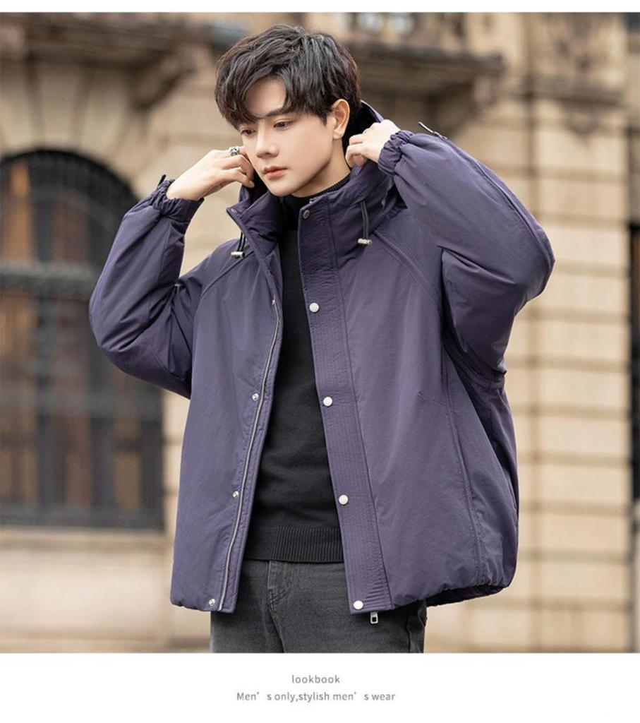 Men's 2025 Hooded Loose Fit Thick Winter Down Jacket - 90% Down, Model 2551