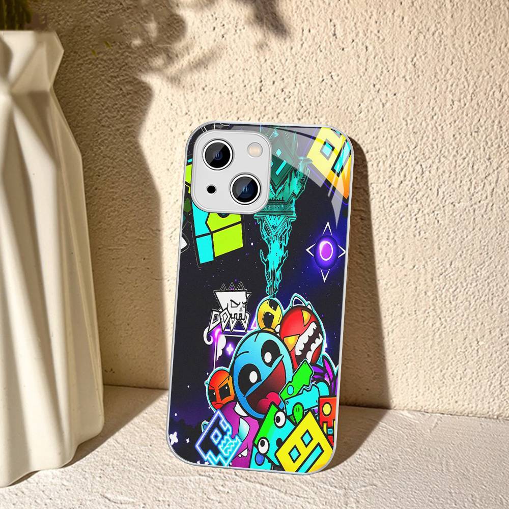 Game Geometry Dash Tempered Glass For Iphone 14 13 12 11 Pro Mini XS MAX 14Plus X XS XR Cover