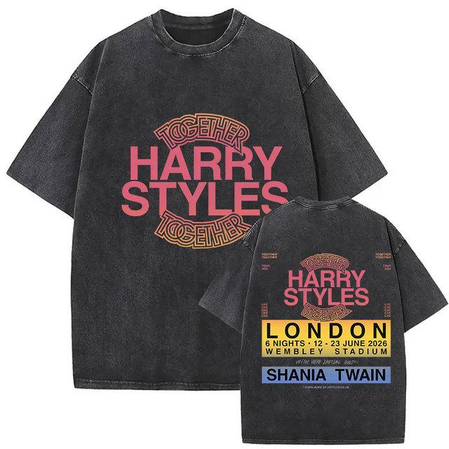Camiseta de Algodón Vintage Harry Styles "Together" Tour 2026