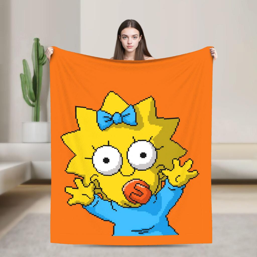 Simpsonsed Cartoon Blanket Velvet Autumn/Winter Multifunction Warm Throw Blanket For Bed Couch Bedding Throws