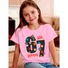 Summer Girls Kids Summer ShortSleeve TShirt  67 Stylish Comfortable Round Neck TShirt Cute Childrens Birthday Gift Pink Tops