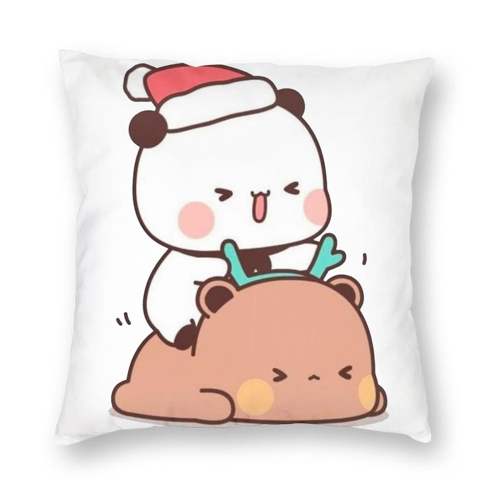 Bubu Dudu Xmas Christmas Pillowcase Printed Fabric Cushion Cover Decor Throw Pillow Case Cover Car Zippered 18''