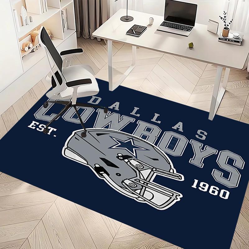 1pc Dallas Cowboys Print Area Rug - Soft, Washable Non-Slip Indoor Mat, Living Room, Home Office Decorative Rug,Office Decorative