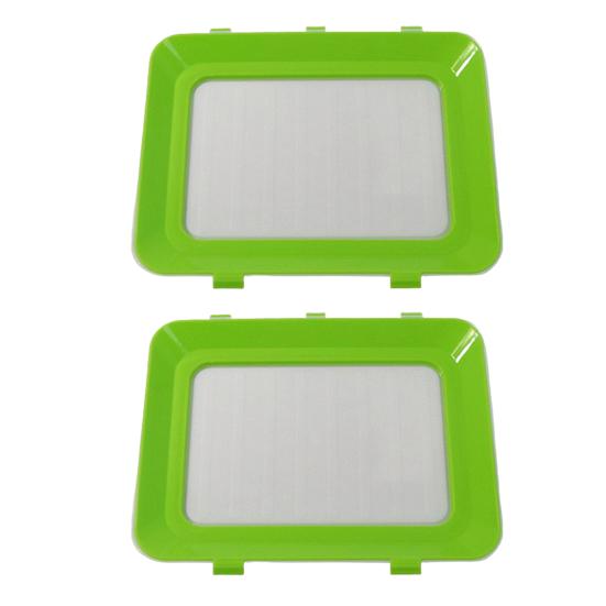 2Pcs Food Tray Stackable Design Food Preservation Tray with Stretch Cover Dishwasher