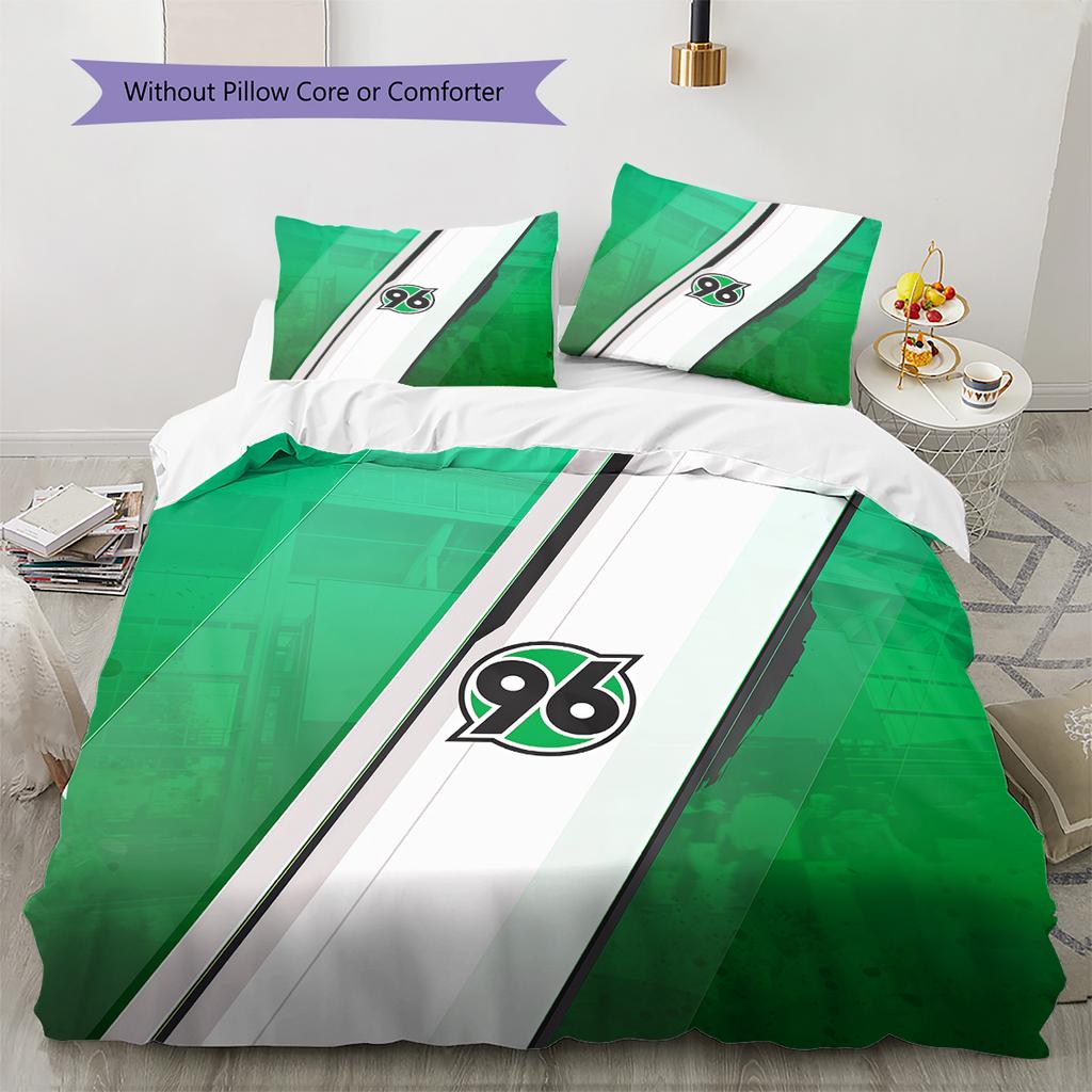 Hannover Football Club Pattern Bedding Quilt Set Home Decoration Gift (1 * Duvet Cover + 2 * Pillowcase Without Core)