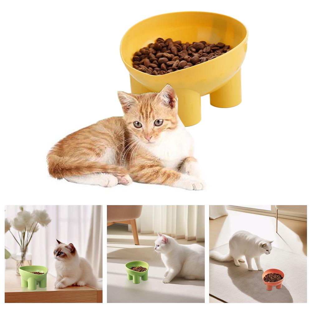 Elevated Cat Bowls Tilted Raised Food Water Feeder Anti-Vomit Spill Proof Pet Set Dish For Small Dogs Indoor Kitten Puppy