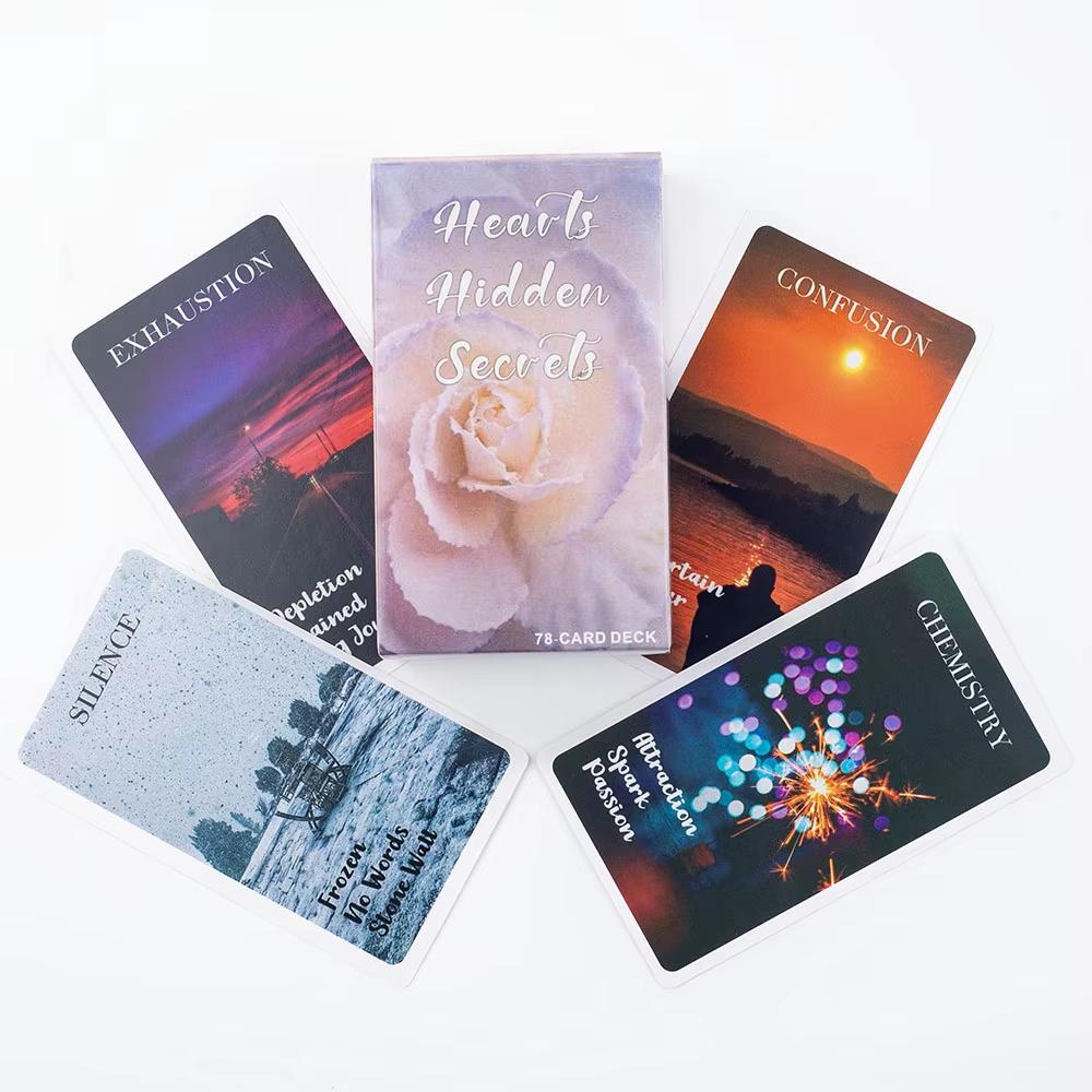 Oracolo Segreti Nascosti del Cuore 10,3*6 cm Carte Situazioni Lucido Mazzo Fiamma Gemella Mazzo Messaggi Emozionali 78 Carte