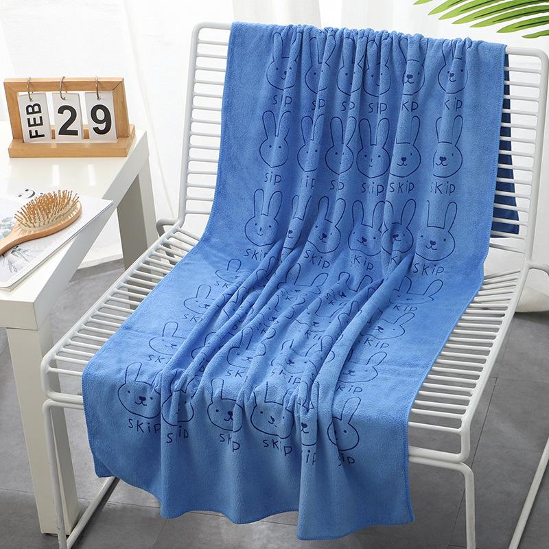 Kreskówkowy króliczek, domowy miękki chłonny ręcznik kąpielowy, ręcznik plażowy z nadrukiem z mikrowłókna