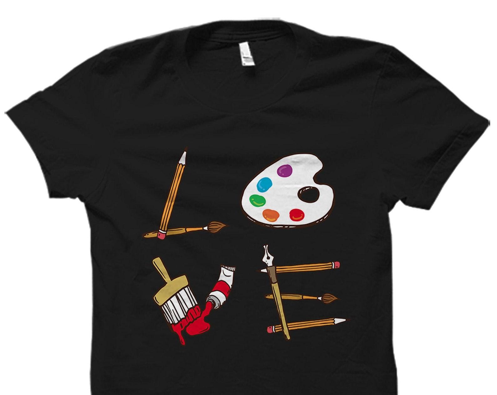 Artist Gift. Artist Shirt. Art Teacher Gift. Art Student Shirt. Art Gift. Art Shirt. Art Teacher Shirt. LOVE Art Kit Art Supplies #OS2160 M