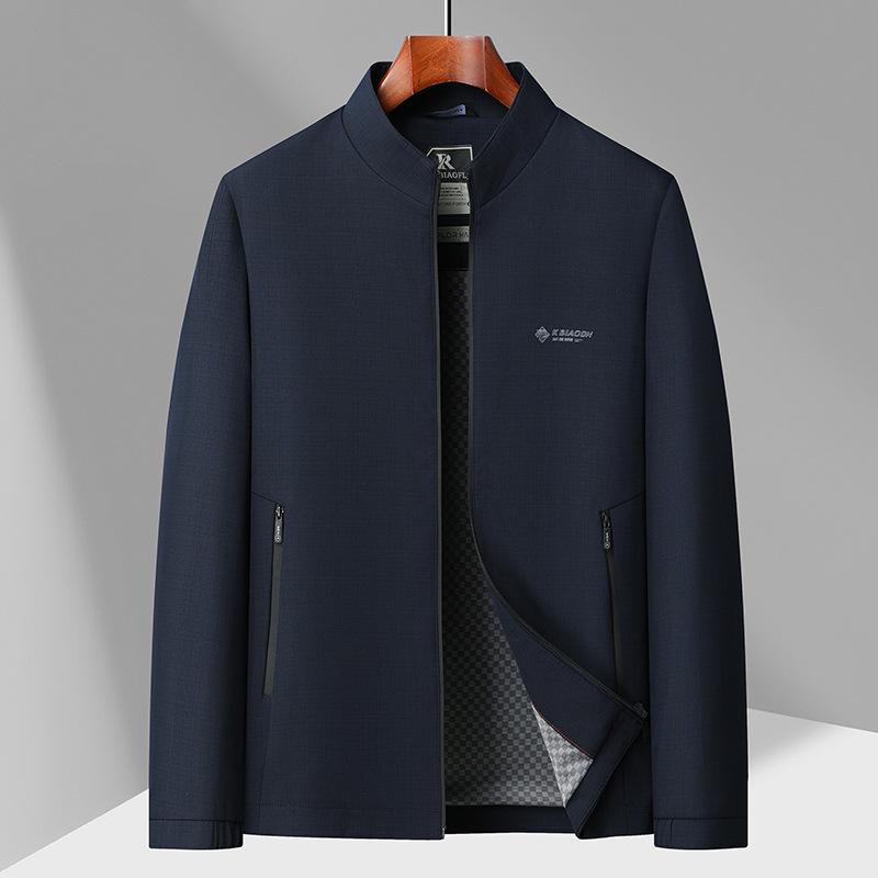 Men's Stand Collar Jacket - Spring/Autumn 2026 Business Casual for Middle-aged & Elderly