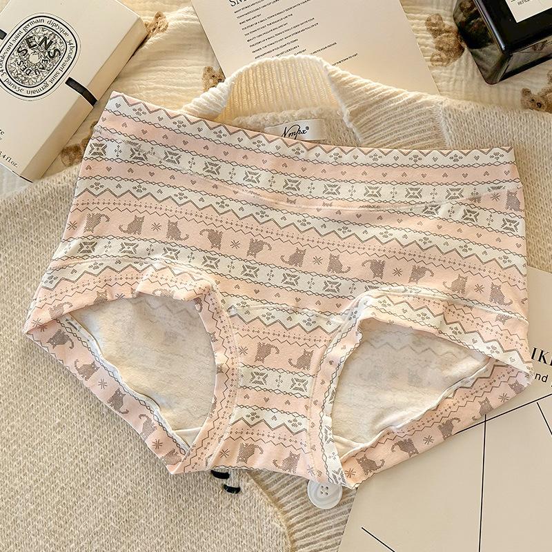 Women's Spring and Autumn New Pure Cotton 10A Antibacterial Extended Crotch Waist Flat Angle Briefs