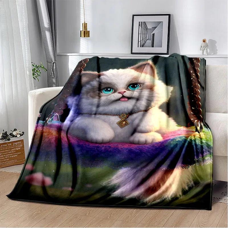 Cartoon Cute Calico Cat,Garfield Cat,Persian Cat,Ragdoll Blanket,Soft Throw Blanket for Home Bedroom Bed Sofa Cover Blanket Kids