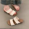 Retro Vacation Style, Soft-soled Beach Shoes for Women's Thick-soled Round-headed Open-toed Cool Slippers