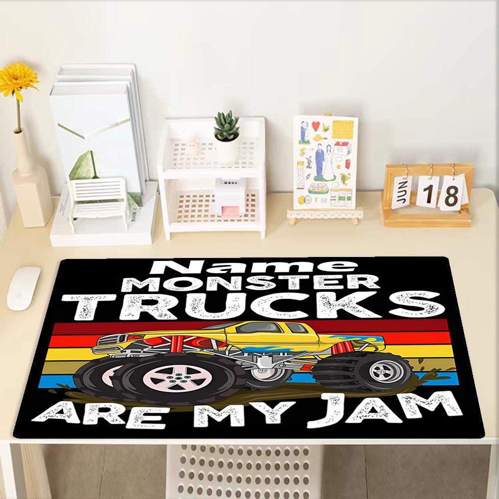 Custom Name Truck Theme Mouse Pad, Non Slip Rubber Base, Multifunctional Office & Home Decor, Perfect for Workspace Personalization.