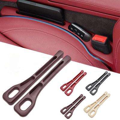 2Pcs Car Seat Gap Filler Organizer PU Waterproof Universal Car Seat Gap Anti-leak Stopper Strip 2Slot Seat Gap Storage Organizer