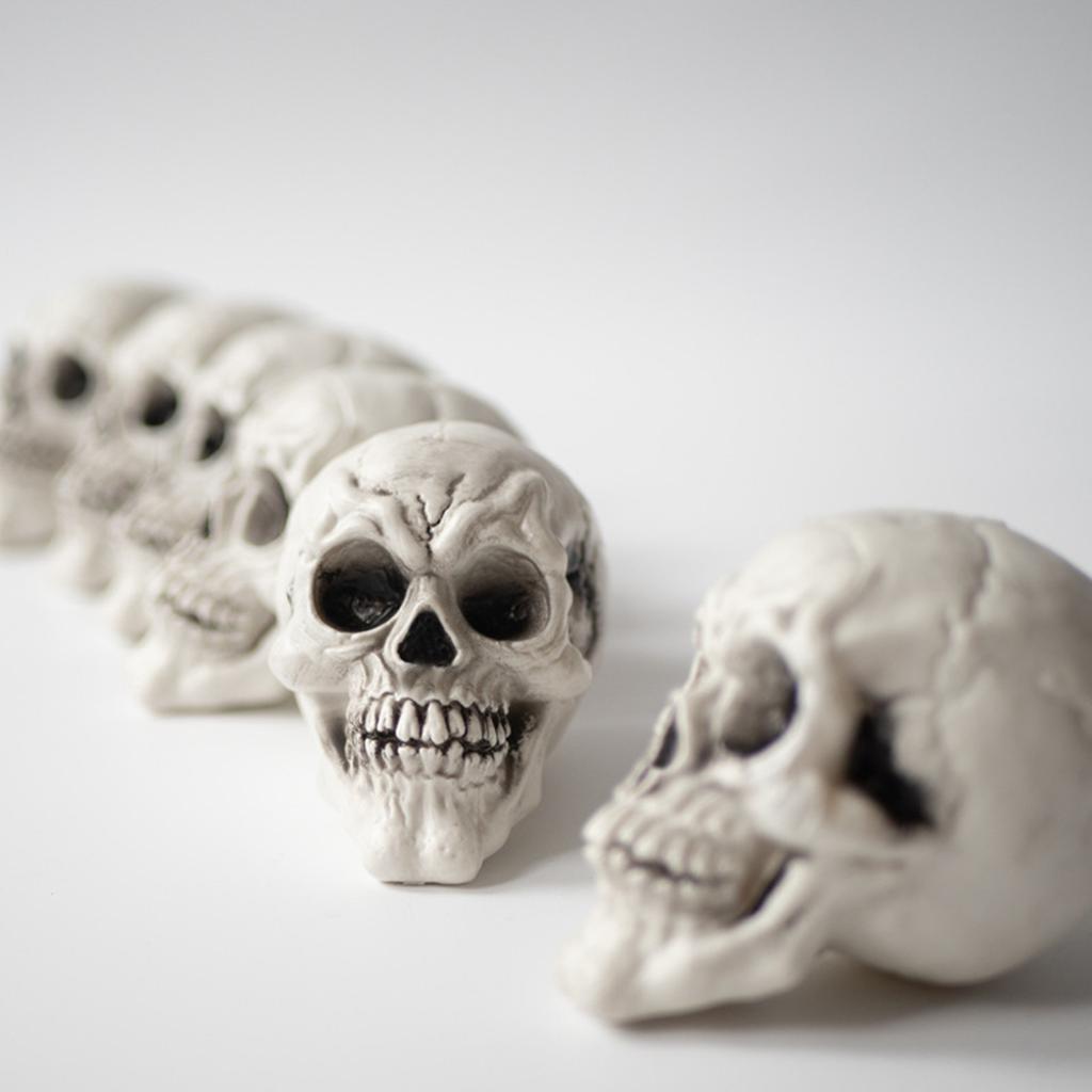 10 Pcs Halloween Decors Realistic Looking Skulls Gothic Style Human Skeleton Head Decorations For Haunted House Party Holiday