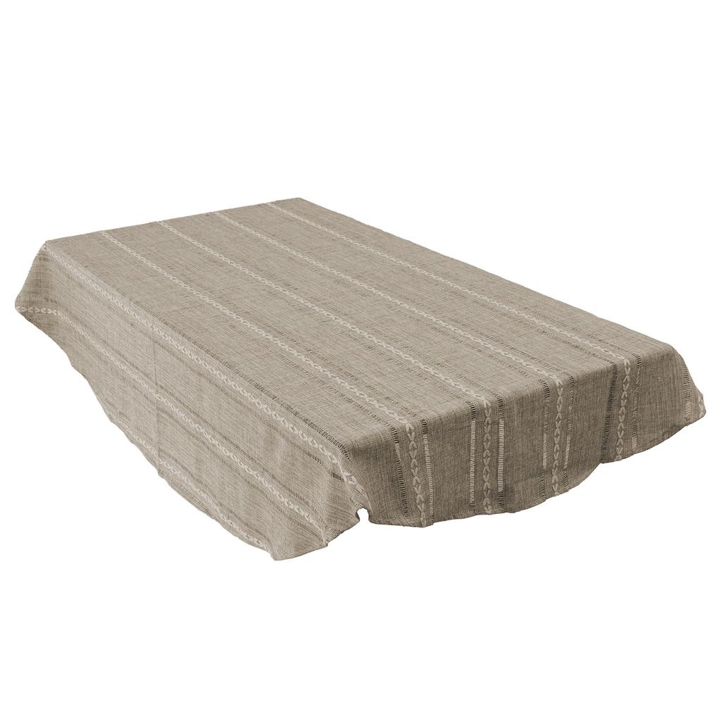 Rustic Stripe Embroidered Tablecloth Elegant Oval Dining Table Cloth Hollow Jacquard Table Cover Decorative Coffee Table Cloth