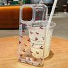 Cute Cartoon Cherry Pattern Phone Case For iPhone 17 Pro Max 16 15 Pro 14 13 12 11 XR XS 17Air 16 Plus 16E Clear Bumper Cover