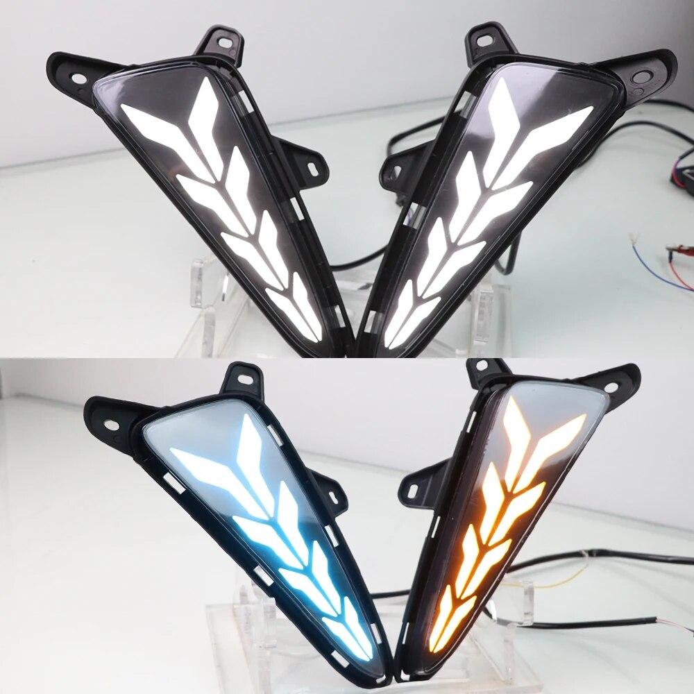 Car DRL LED Daytime Running Light Rear Fog light brake For Toyota C-HR CHR 2016 - with yellow Turn Signal Style Relay
