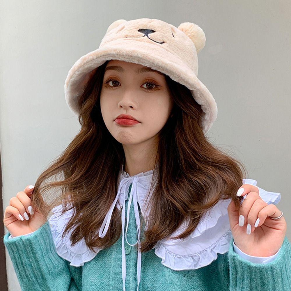 Mode Dick Herbst Winter Beckenhut Fischerhut Pelz Eimerhut Weich Plüsch