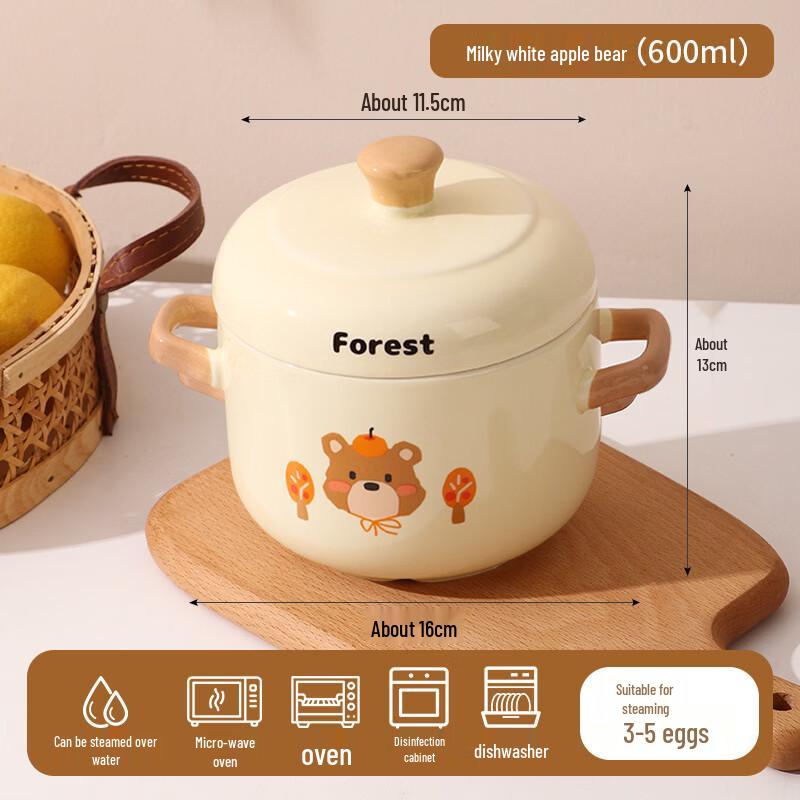 OIMG Home Ceramic Double Boiler Pot