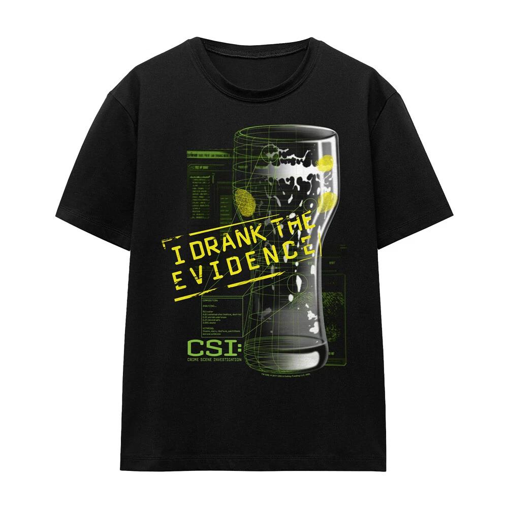 Csi I Drank The Evidence Ladies 100% Cotton T-shirt Mens Tees Top S-2XL, Black 2XL