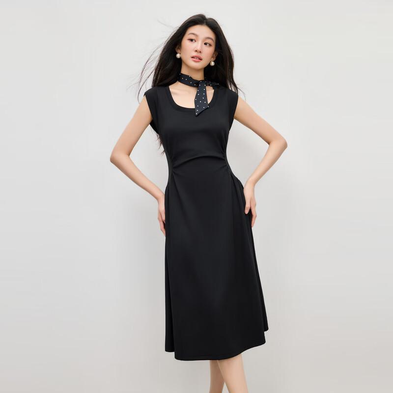 Qiusui Yiren Square Neck Sleeveless A-line Dress S