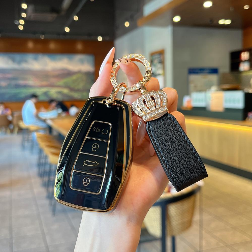 Car Key Case Fob Cover For Geely Coolray Keychain Remote Protection Cover Bag Shell With Housing Keychain Car Accessories
