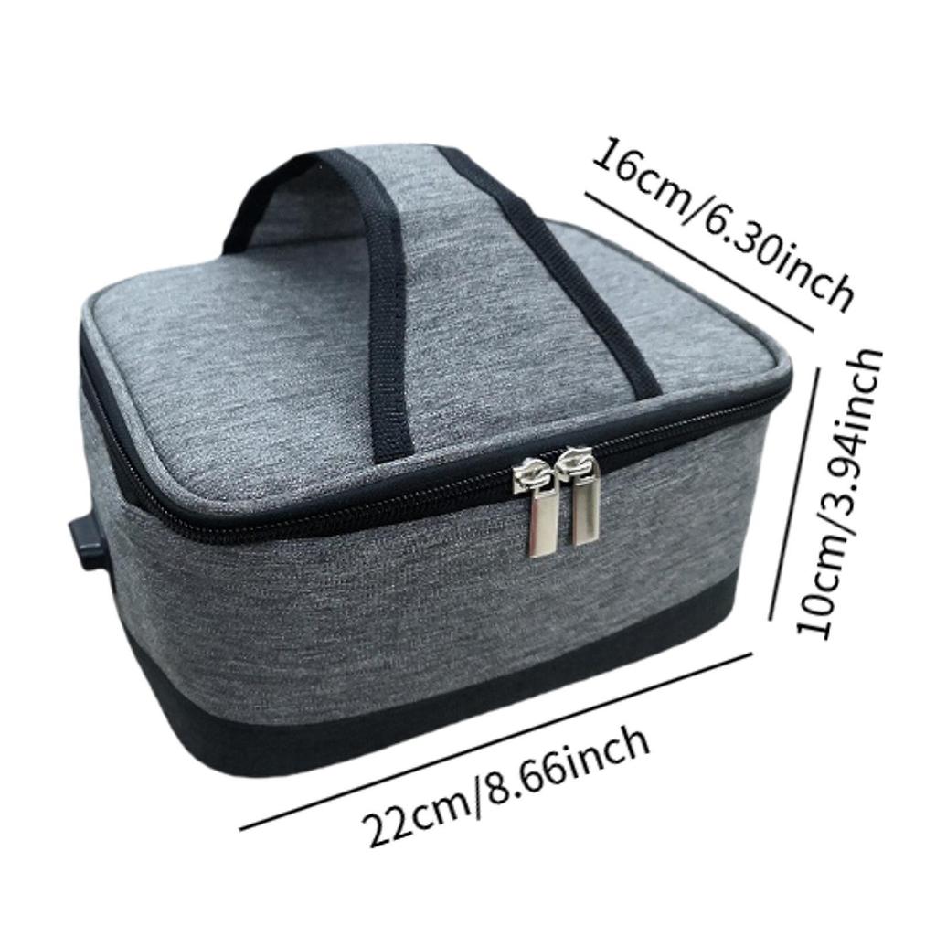 Heated Lunch Box with Zipper Electric Heating Bag for Travel Office Camping