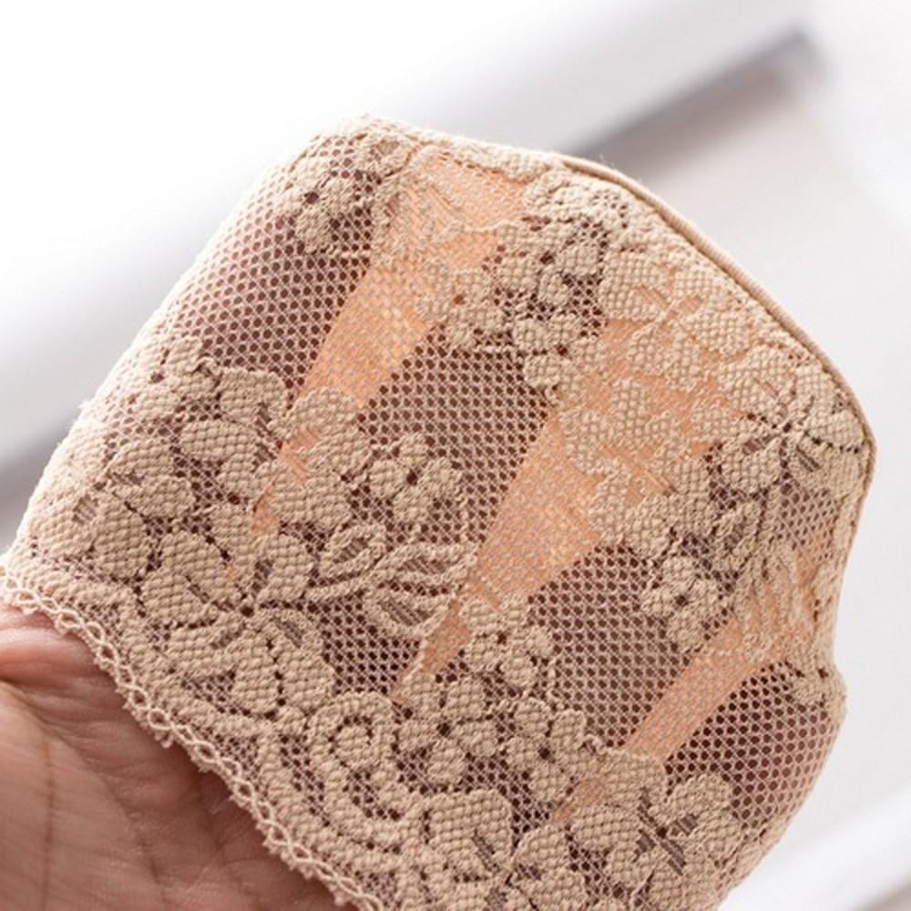 Breathable Fabric Invisible Socks Lace Design Non-Slip Socks Transparent Low Cut Socks  Summer Wear