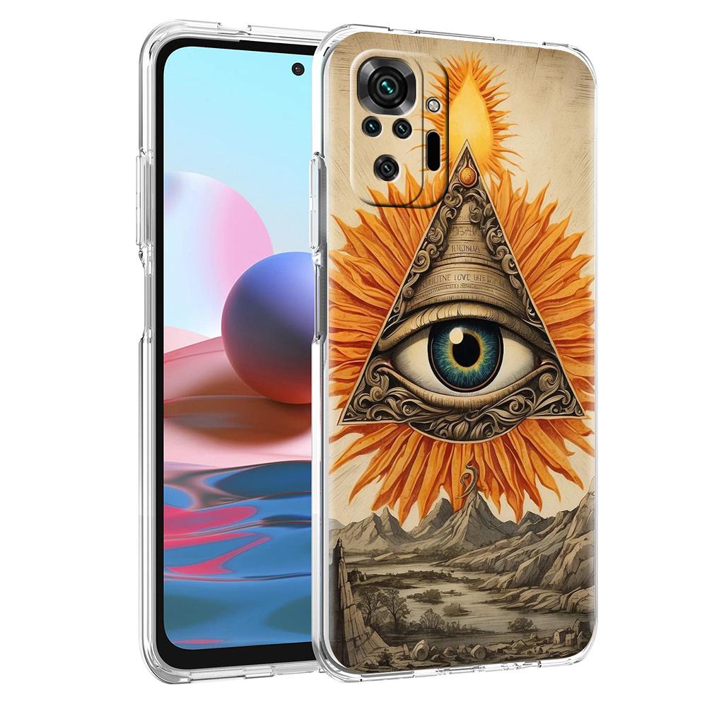 Pyramid Illuminati eye Transparent Phone Case for Redmi 13C 12C 10C Note 13 12 11 11T K40 Gaming Plus Pro 4G 5G Soft Cover Shell