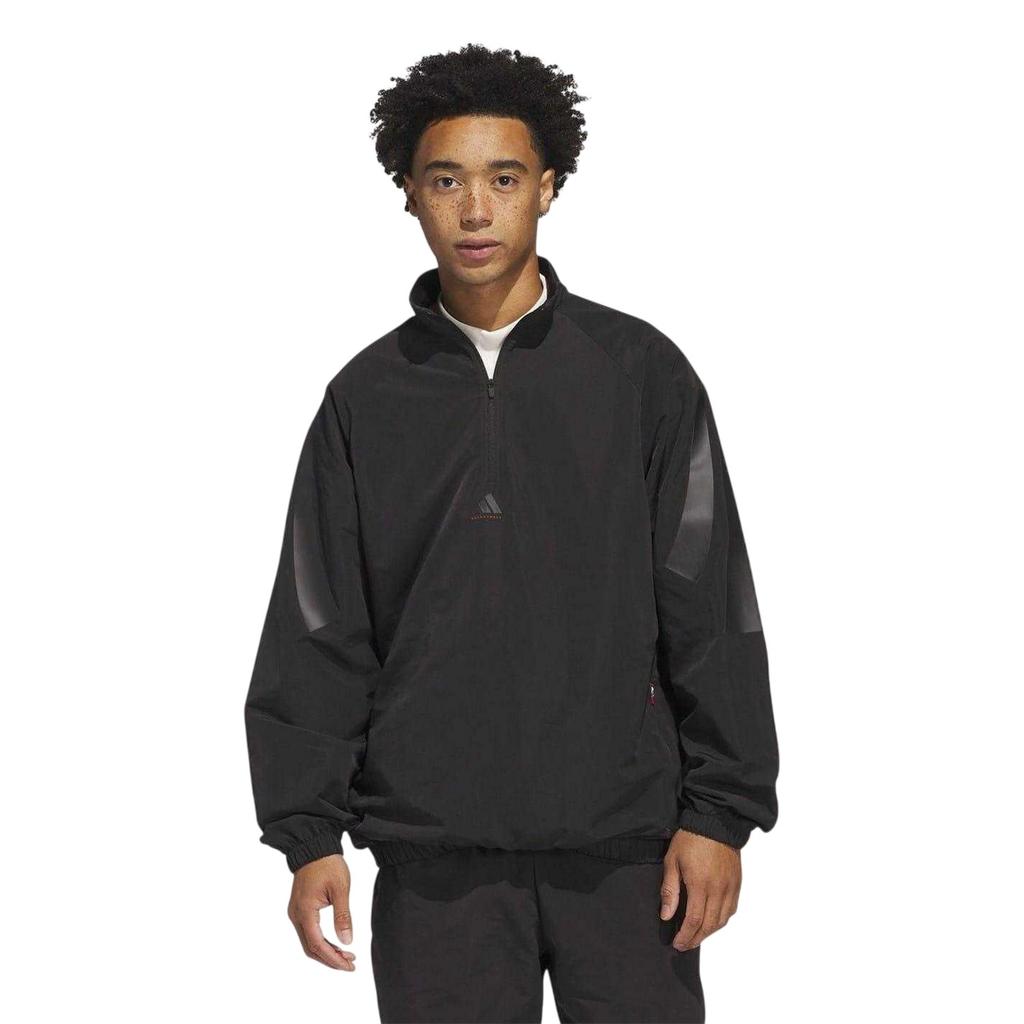 Adidas Mens Woven Half Zip Basketball Jacket