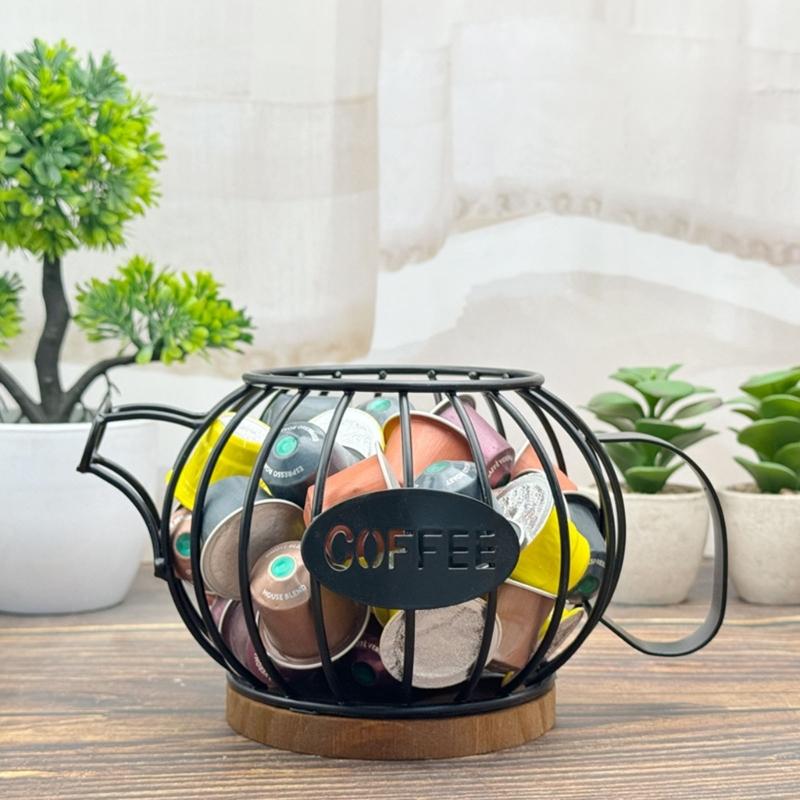 Sturdy Coffee Organizers Basket In Elegant Designs Featuring Dustproof Lid Portable Accessory for Home or Office Use