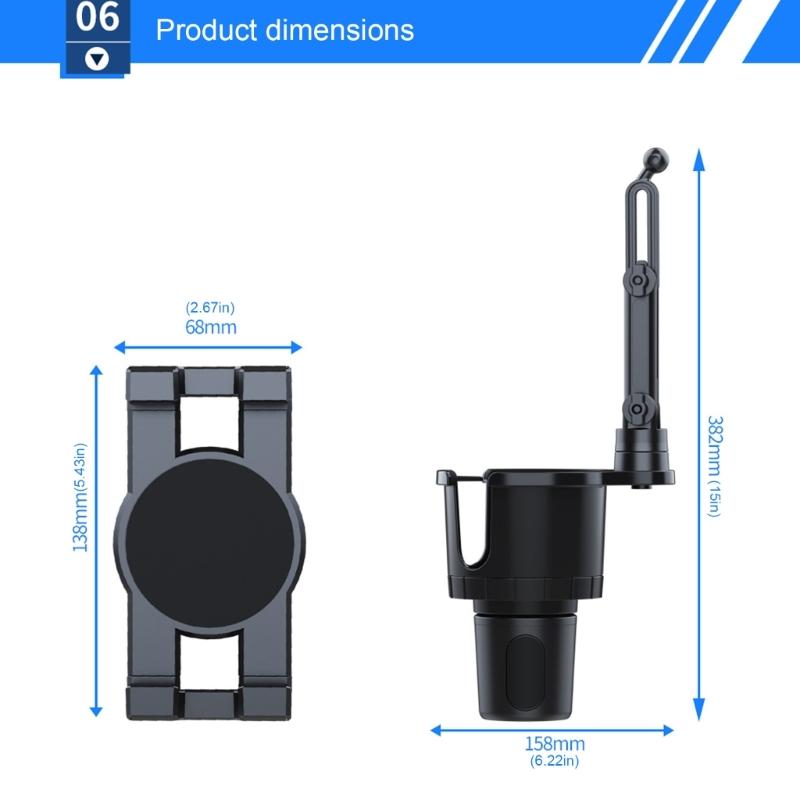 Universal Car Cup Holder Phone Device Stand With Variable Height For 4.7-12.9inch Units With Water Container