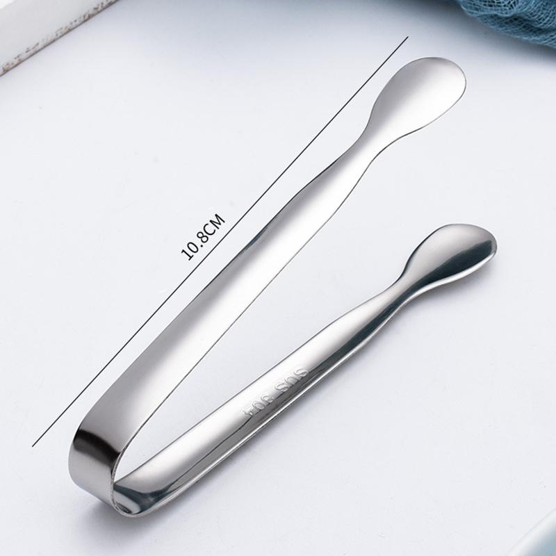 304 Stainless Steel Serving Tongs Appetizer Tongs Mini Tongs for Ice Cube Cheese Dessert Sugar Ice Tongs