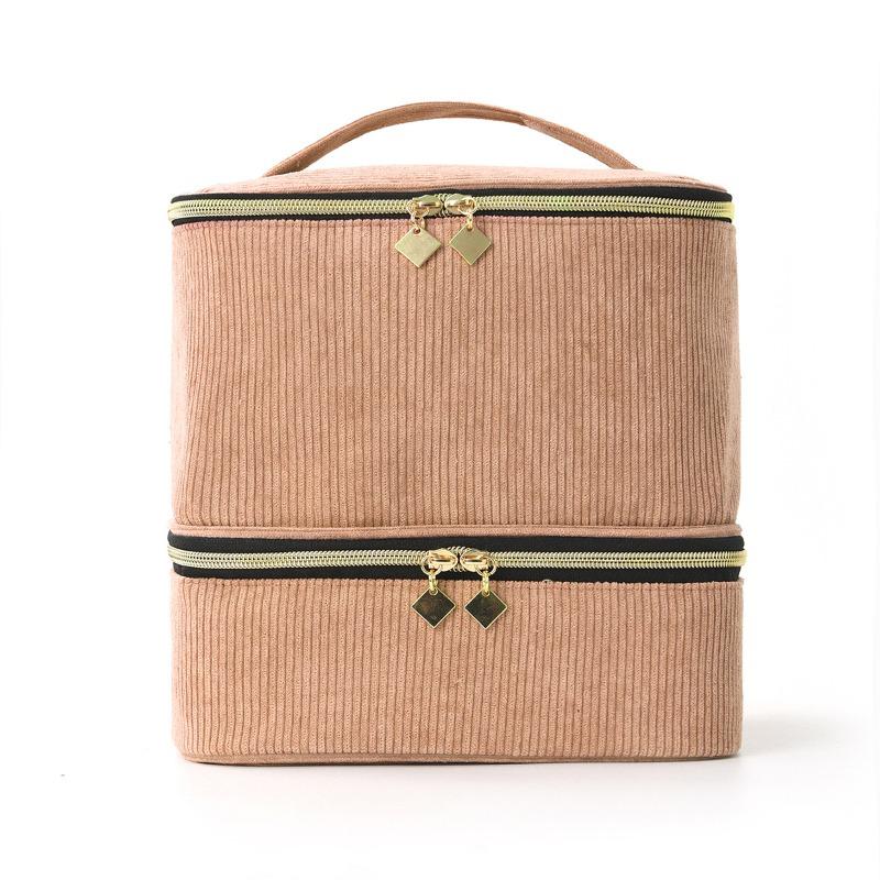 30Grids Nail Polish Storage Bag Essential Oil Case Portable Cosmetic Large Handbag Organizer with Handle for Travel for Women