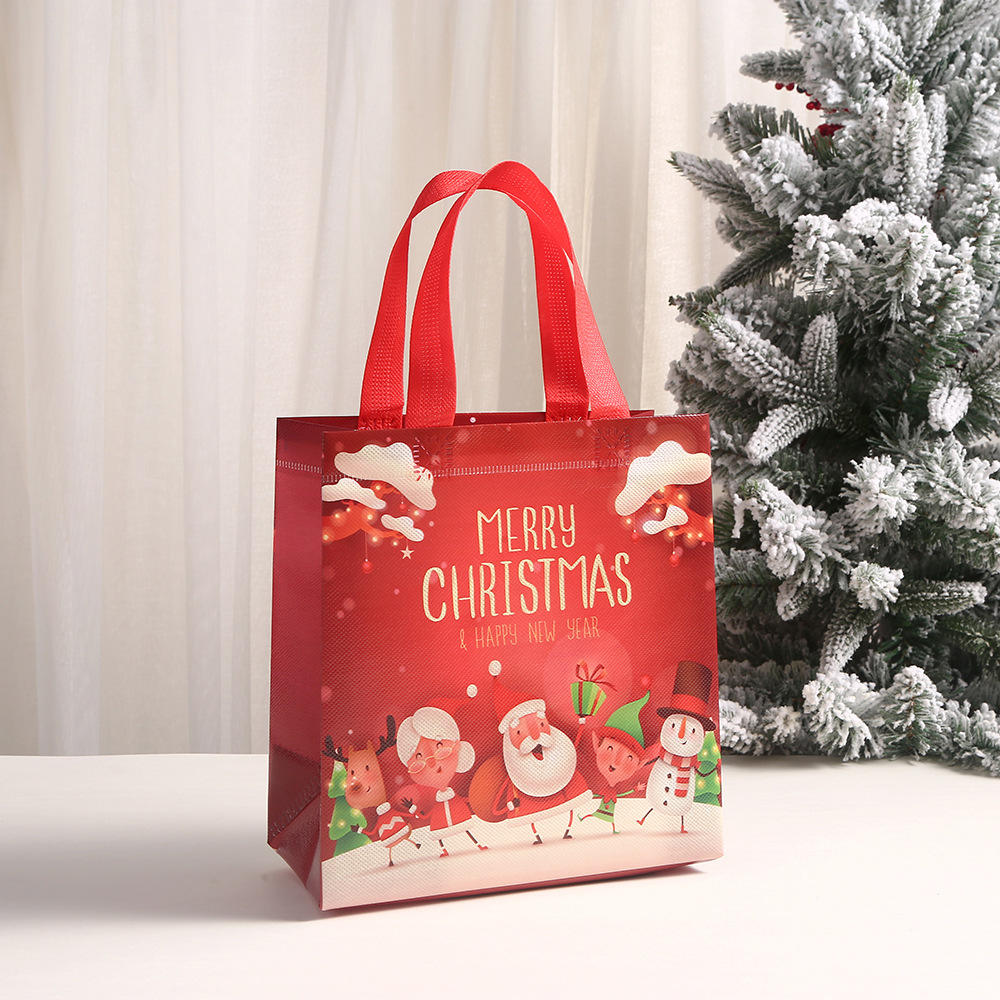 Christmas Non Woven Gift Bag New Year Party Decoration Candy Cookie Bag Santa Claus Snowman Xmas Favor Packing Bags